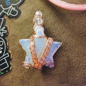 Opalite Star Pendant with Chain